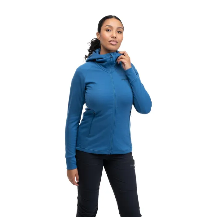 Women Bergans Of Norway Wool Ulstein Wool Hood W Jacket North Sea Blue