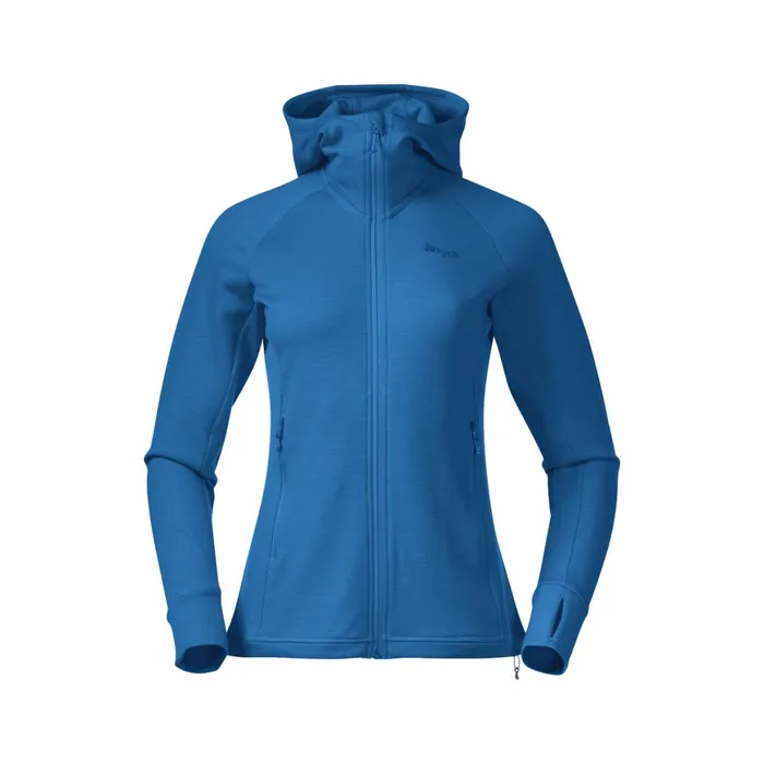 Women Bergans Of Norway Wool Ulstein Wool Hood W Jacket North Sea Blue