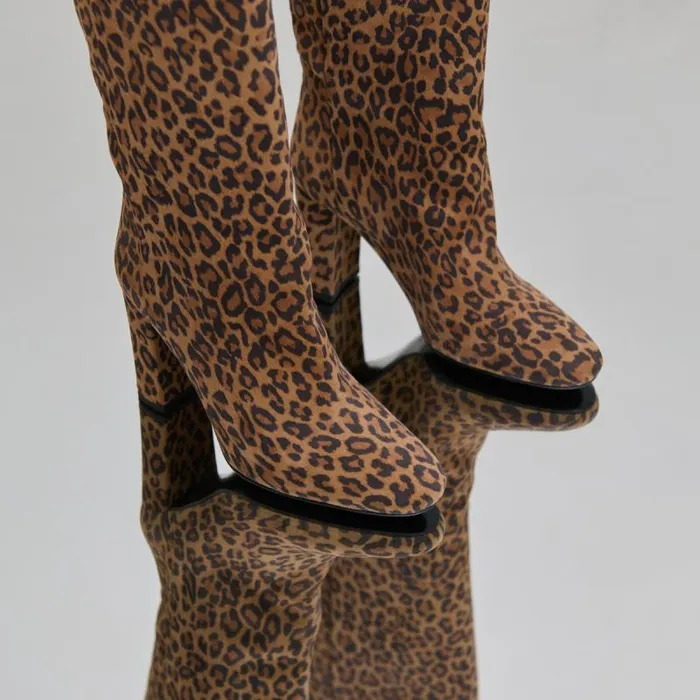 Women Boots With Heels And Pointed Toes Leopard JONAK 60 Years