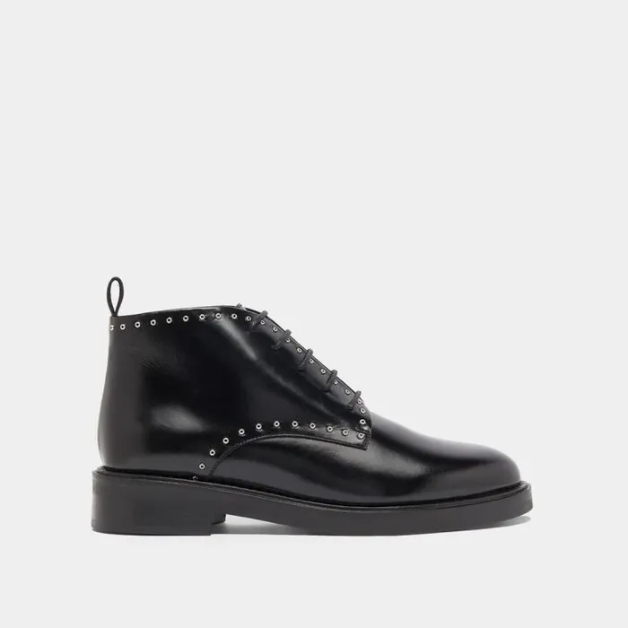 Women Boots With Laces Black JONAK Derbies Oxfords