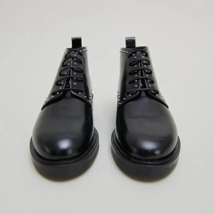 Women Boots With Laces Black JONAK Derbies Oxfords