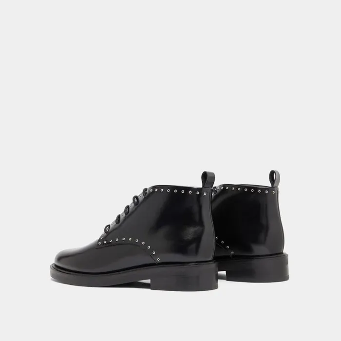 Women Boots With Laces Black JONAK Derbies Oxfords