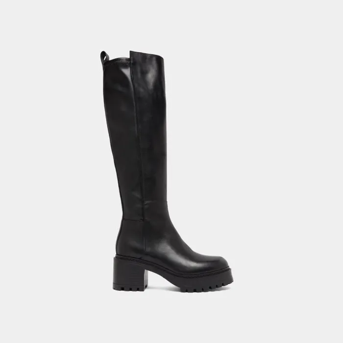 Women Boots With Notched Soles Black JONAK Boots Thighhigh Boots