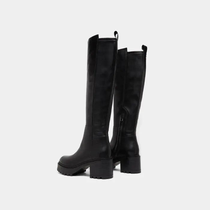 Women Boots With Notched Soles Black JONAK Boots Thighhigh Boots