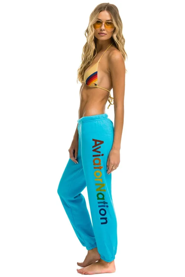 Women Bottoms Aviator Nation AVIATOR NATION SWEATPANTS 8211 NEON BLUE