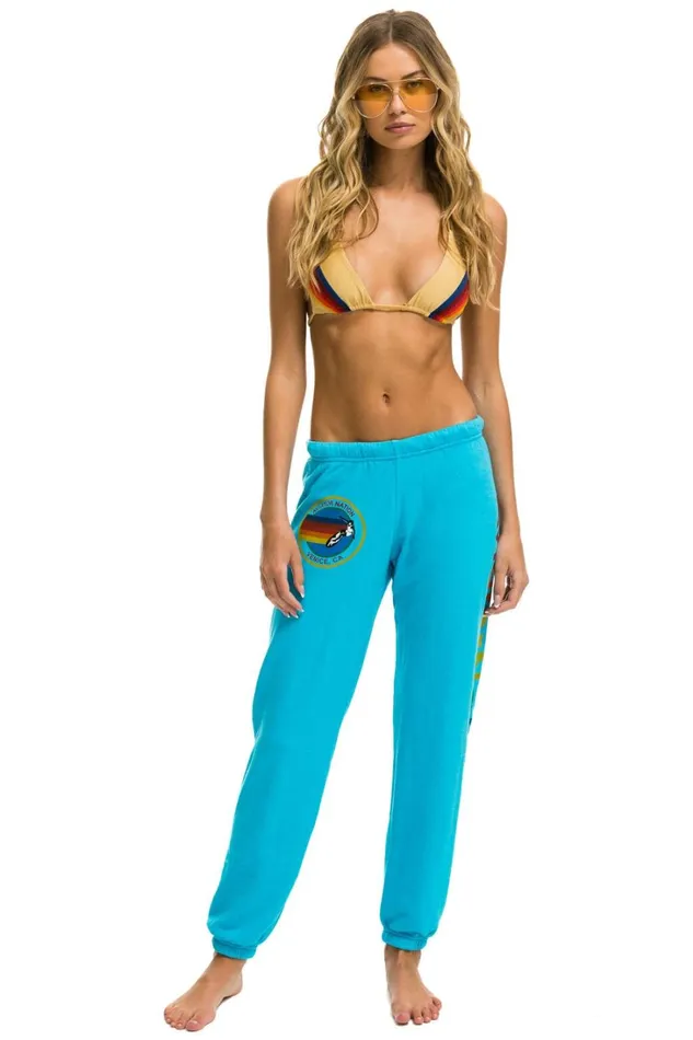 Women Bottoms Aviator Nation AVIATOR NATION SWEATPANTS 8211 NEON BLUE Women Bottoms Aviator Nation AVIATOR NATION SWEATPANTS 8211 NEON BLUE