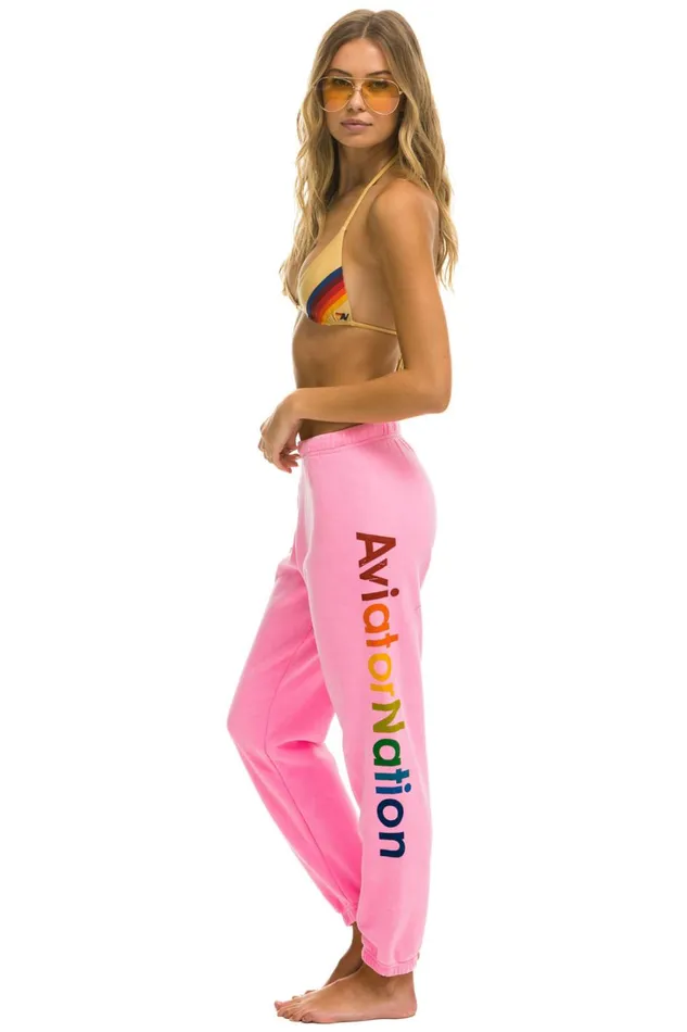 Women Bottoms Aviator Nation AVIATOR NATION SWEATPANTS 8211 NEON PINK