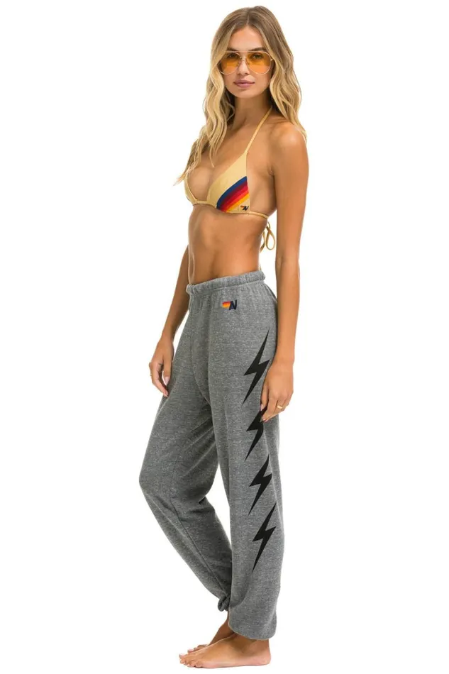 Women Bottoms Aviator Nation BOLT 4 SWEATPANTS 8211 HEATHER GREY