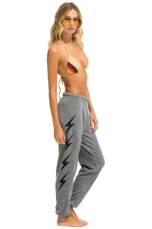Women Bottoms Aviator Nation BOLT 4 SWEATPANTS 8211 HEATHER GREY Women Bottoms Aviator Nation BOLT 4 SWEATPANTS 8211 HEATHER GREY