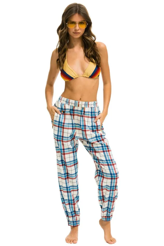 Women Bottoms Aviator Nation PLAID LODGE PANT 8211 MONTAUK PLAID