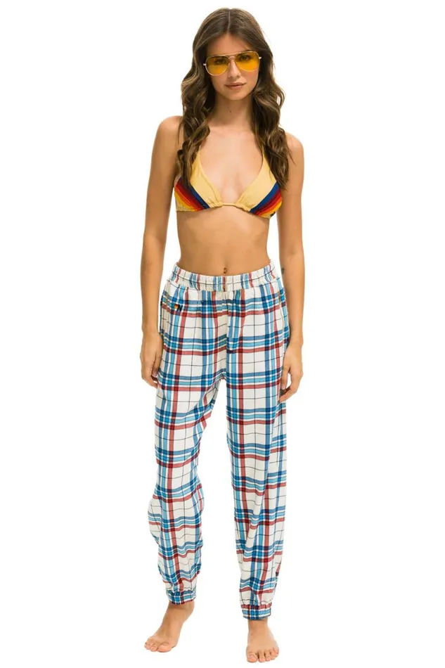 Women Bottoms Aviator Nation PLAID LODGE PANT 8211 MONTAUK PLAID Women Bottoms Aviator Nation PLAID LODGE PANT 8211 MONTAUK PLAID