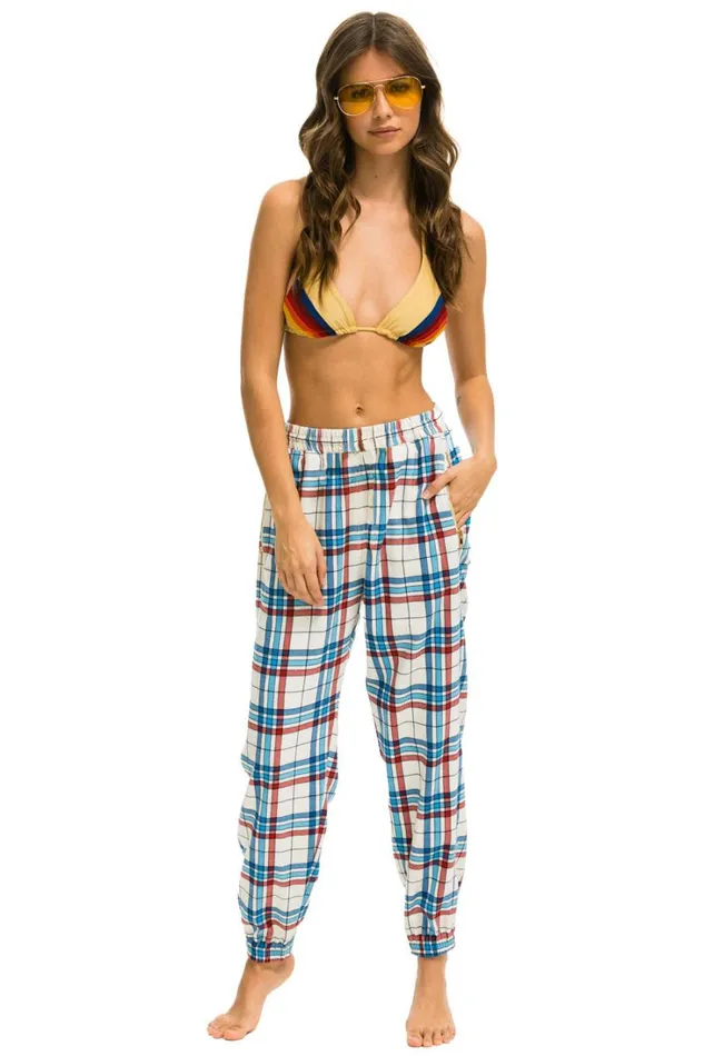 Women Bottoms Aviator Nation PLAID LODGE PANT 8211 MONTAUK PLAID Women Bottoms Aviator Nation PLAID LODGE PANT 8211 MONTAUK PLAID