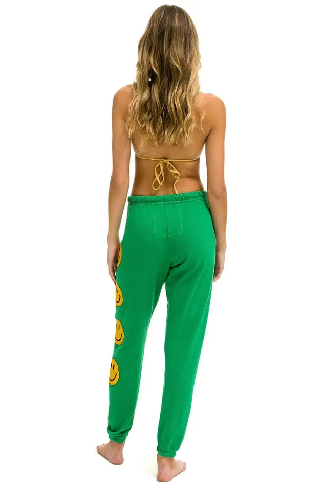 Women Bottoms Aviator Nation SMILEY 2 LIGHT WEIGHT SWEATPANTS 8211 KELLY GREEN Women Bottoms Aviator Nation SMILEY 2 LIGHT WEIGHT SWEATPANTS 8211 KELLY GREEN