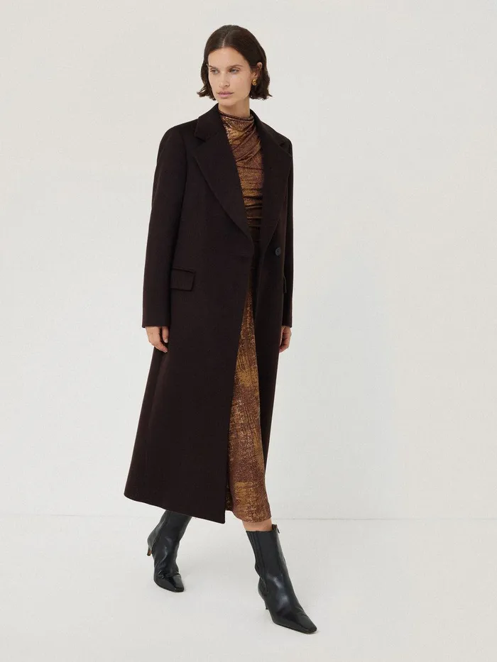 Women Brushed Bronze Draped Dress Bronze Jigsaw Dresses and Jumpsuits
