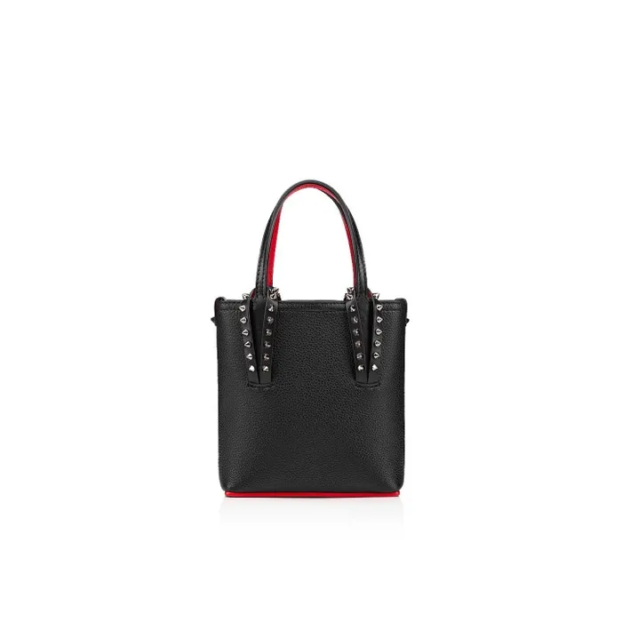 Women Cabata NS Mini Tote Bag 8211 Calf Leather 8211 Black Christian Louboutin Totes