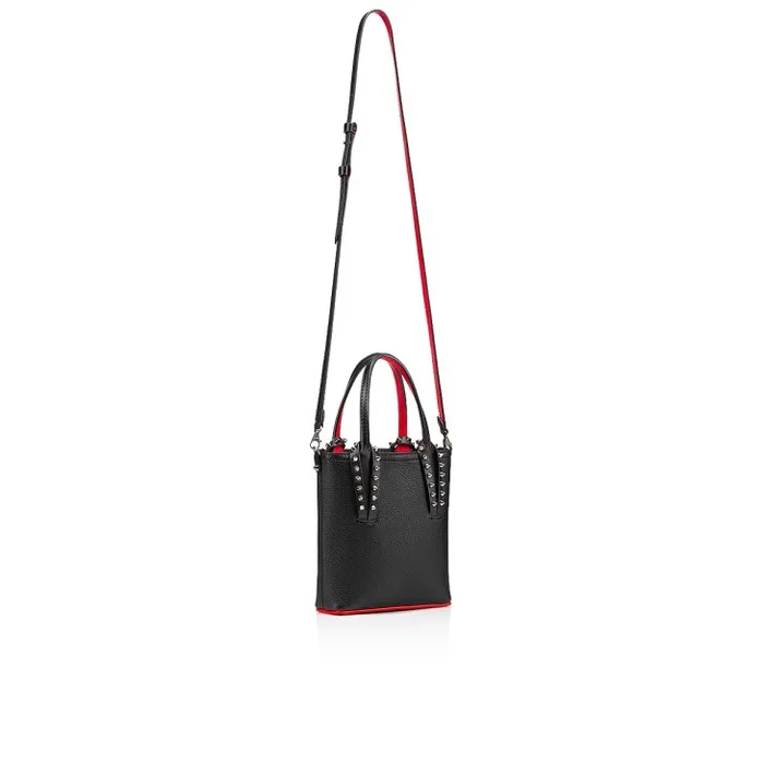 Women Cabata NS Mini Tote Bag 8211 Calf Leather 8211 Black Christian Louboutin Totes