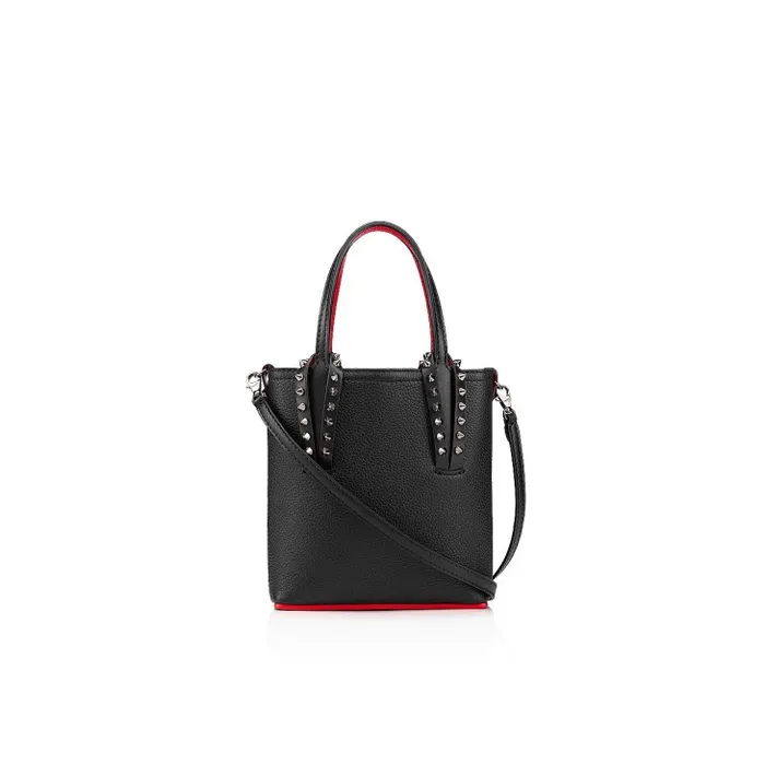 Women Cabata NS Mini Tote Bag 8211 Calf Leather 8211 Black Christian Louboutin Totes