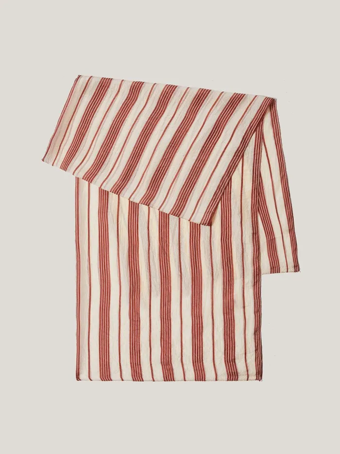 Women Cassis Stripe Silk Scarf Red Jigsaw Ponchos and Scarves