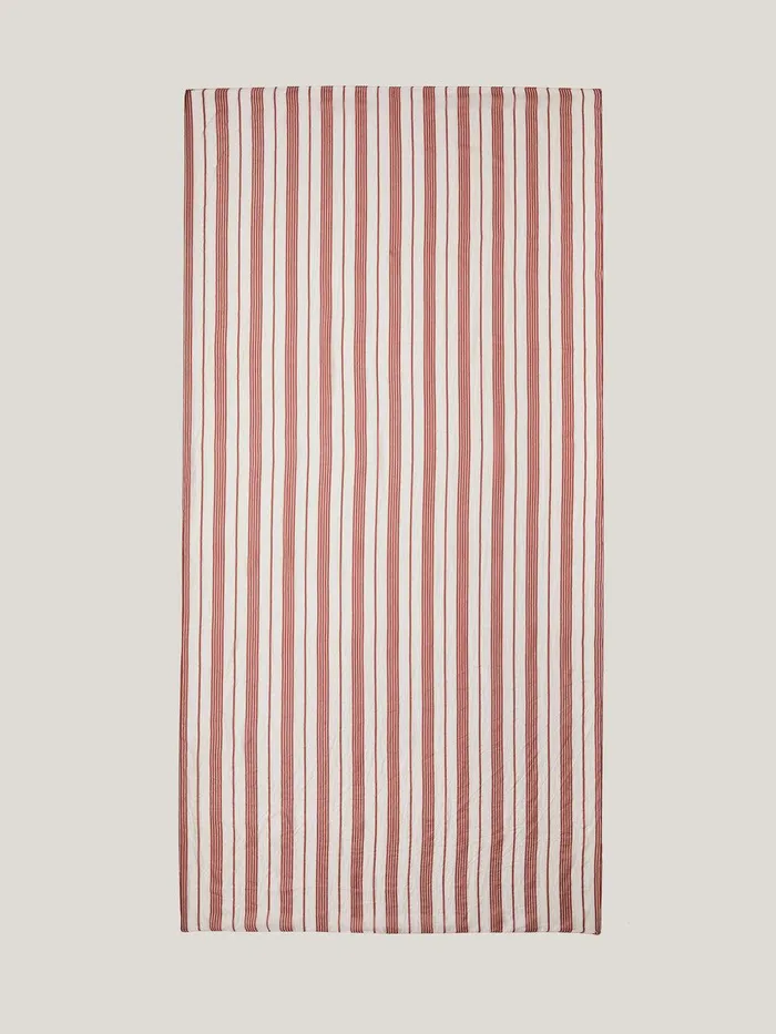 Women Cassis Stripe Silk Scarf Red Jigsaw Ponchos and Scarves