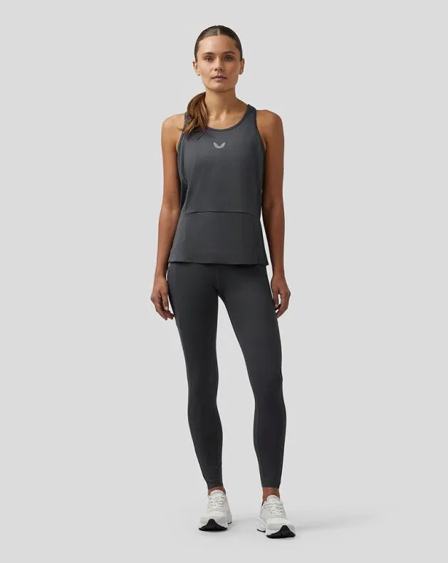 Women Castore Tops WoApex Lightweight Panelled Tank Top 8211 Gunmetal