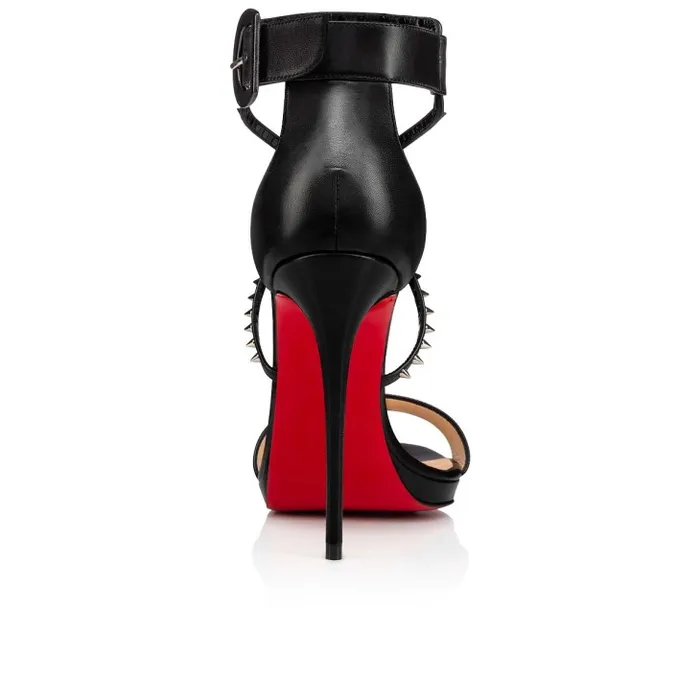 Women Choca Lux 120 Mm Platform Sandals 8211 Leather 8211 Black Christian Louboutin Sandals and Slides