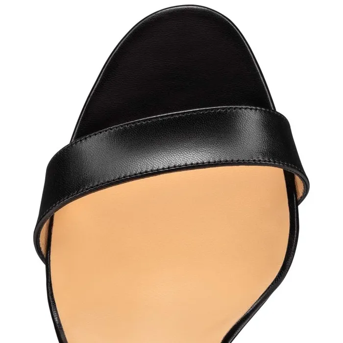 Women Choca Lux 120 Mm Platform Sandals 8211 Leather 8211 Black Christian Louboutin Sandals and Slides