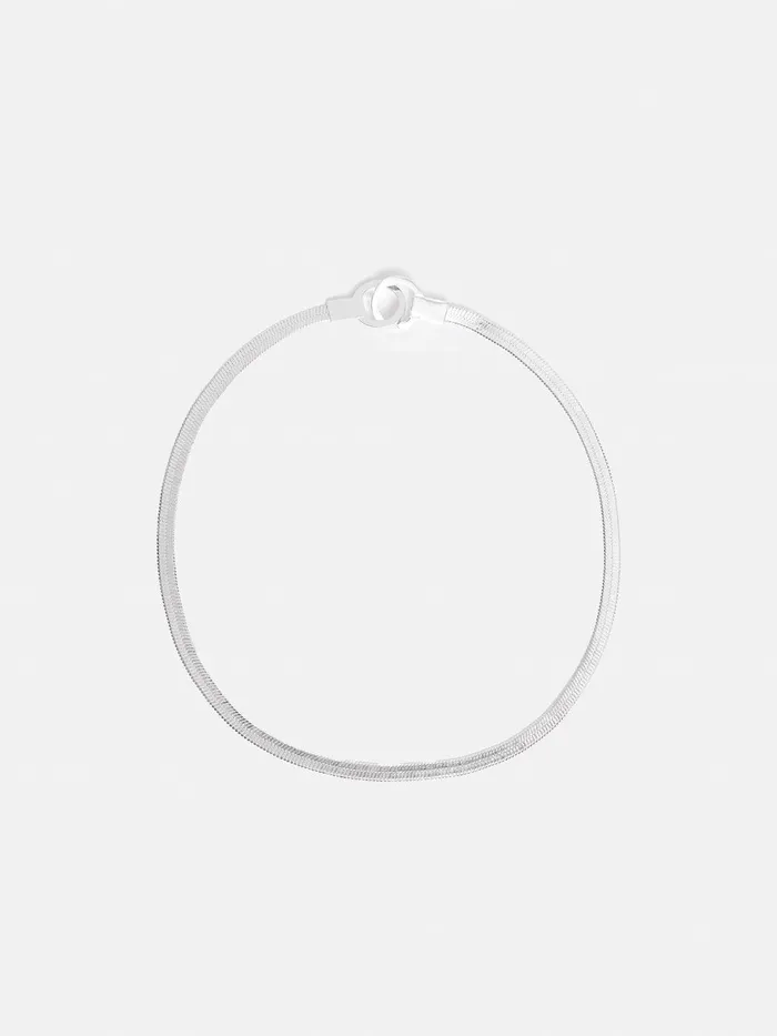 Women Chunky Snake Chain Necklace Silver Jigsaw Party