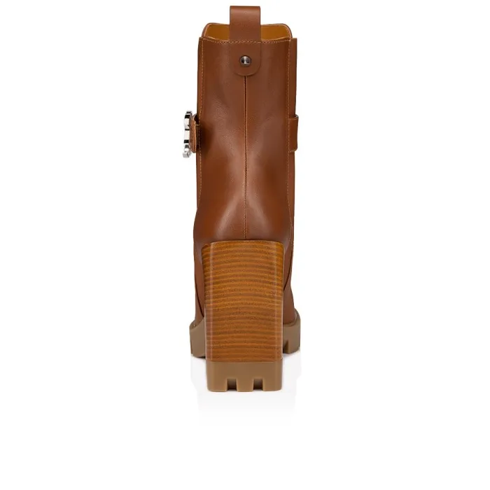 Women CL Chelsea Lug 100 Mm Low Boots 8211 Calf Leather 8211 Cuoio Christian Louboutin Boots