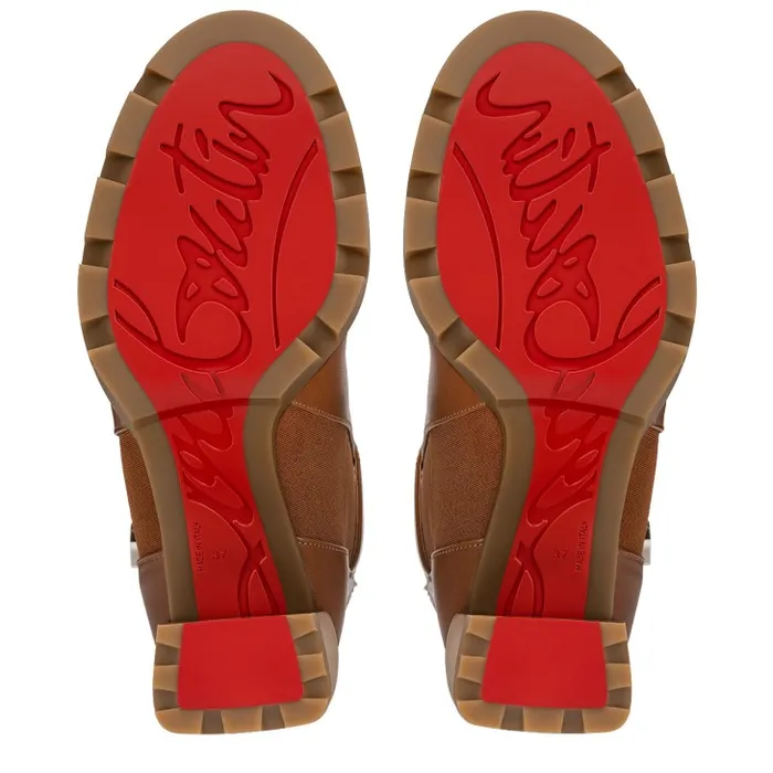 Women CL Chelsea Lug 100 Mm Low Boots 8211 Calf Leather 8211 Cuoio Christian Louboutin Boots