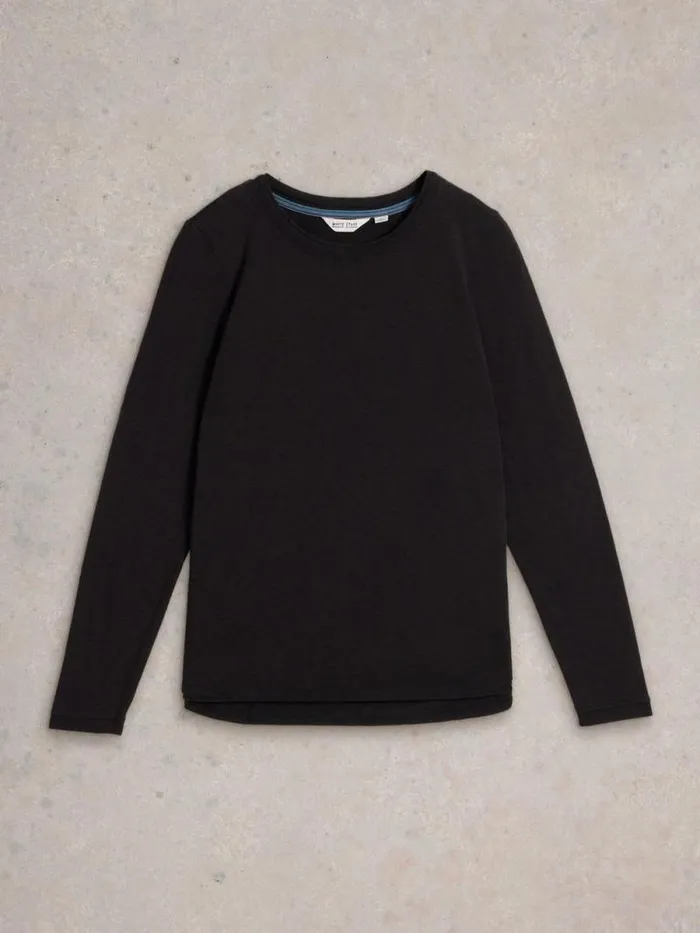 Women CLARA CREW NECK TEE Pure Black White Stuff Shirts and Blouses Women CLARA CREW NECK TEE Pure Black White Stuff Shirts and Blouses