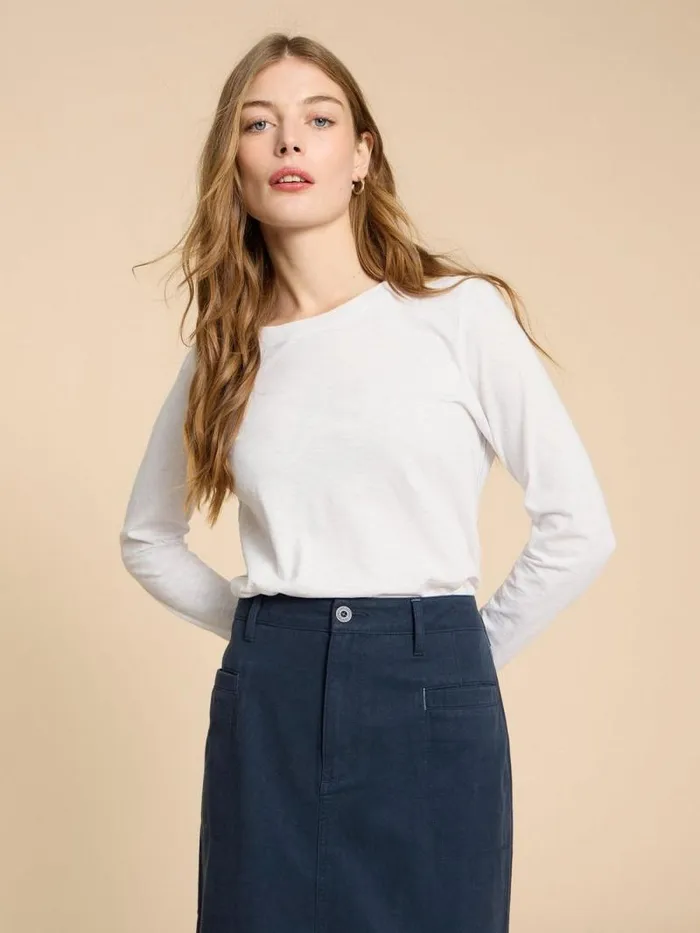 Women CLARA LS TEE Brilliant White White Stuff Tops and Tees