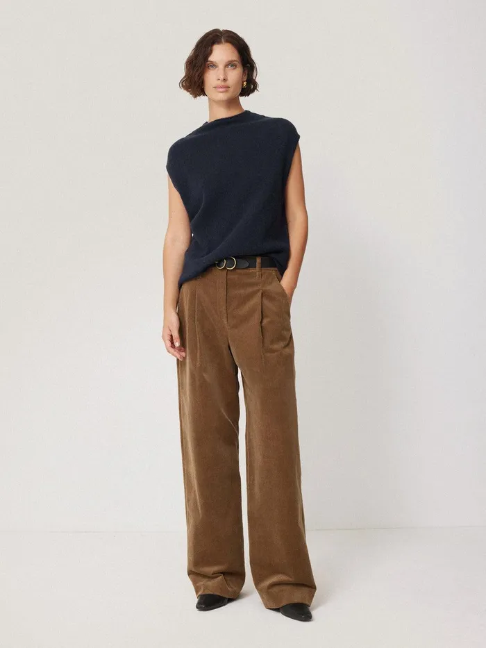 Women Cloud Cashmere Cap Sleeve Top Navy Jigsaw Knitwear and Cashmere