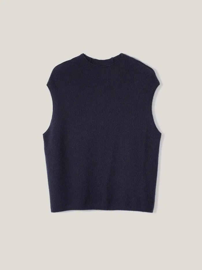 Women Cloud Cashmere Cap Sleeve Top Navy Jigsaw Knitwear and Cashmere
