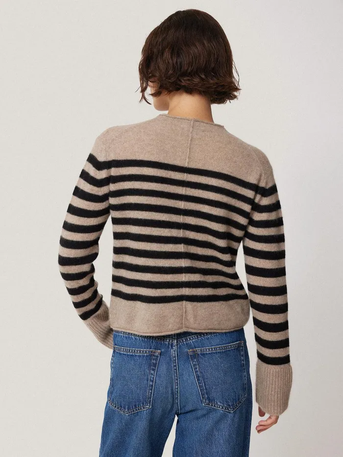 Women Cloud Cashmere Eldon Stripe Neutral Jigsaw Knitwear and Cashmere