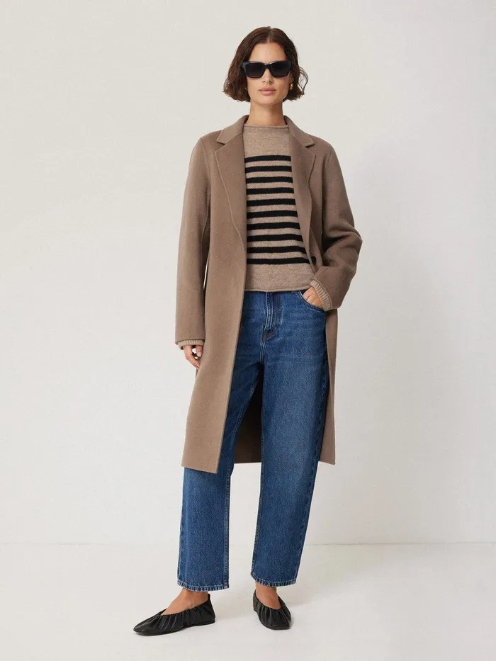 Women Cloud Cashmere Eldon Stripe Neutral Jigsaw Knitwear and Cashmere