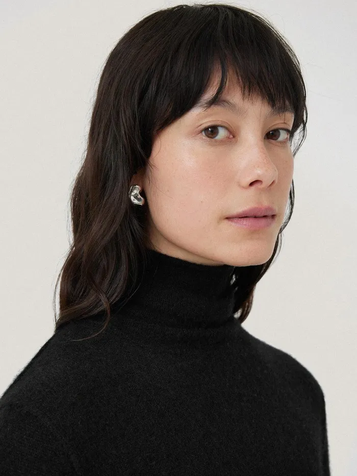 Women Cloud Cashmere Polo Jumper Black Jigsaw Knitwear and Cashmere