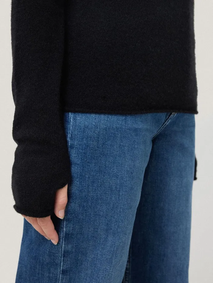 Women Cloud Cashmere Polo Jumper Black Jigsaw Knitwear and Cashmere