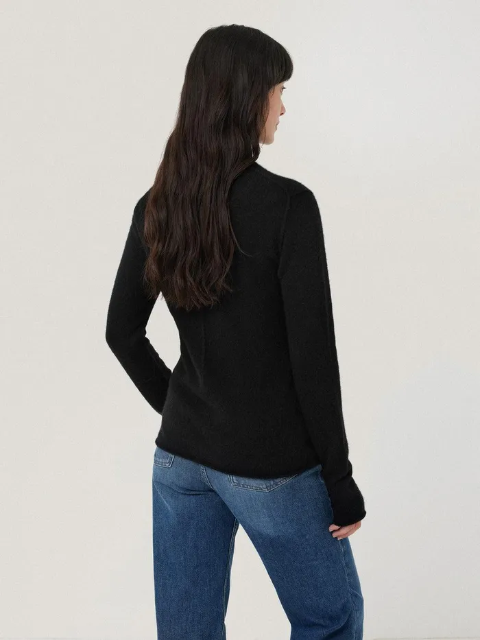 Women Cloud Cashmere Polo Jumper Black Jigsaw Knitwear and Cashmere