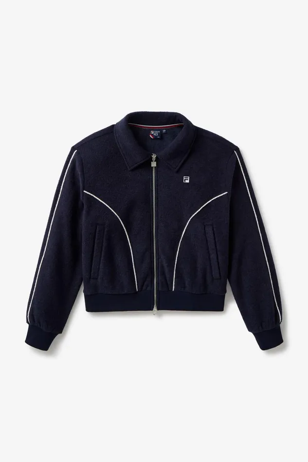 Women Coats and Jackets Fila Tennis Terry Track Top 400 Ink Navy