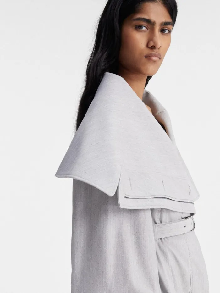 Women Coats and Jackets JACQUEMUS The Caruso Trench Coat Light Grey Women Coats and Jackets JACQUEMUS The Caruso Trench Coat Light Grey