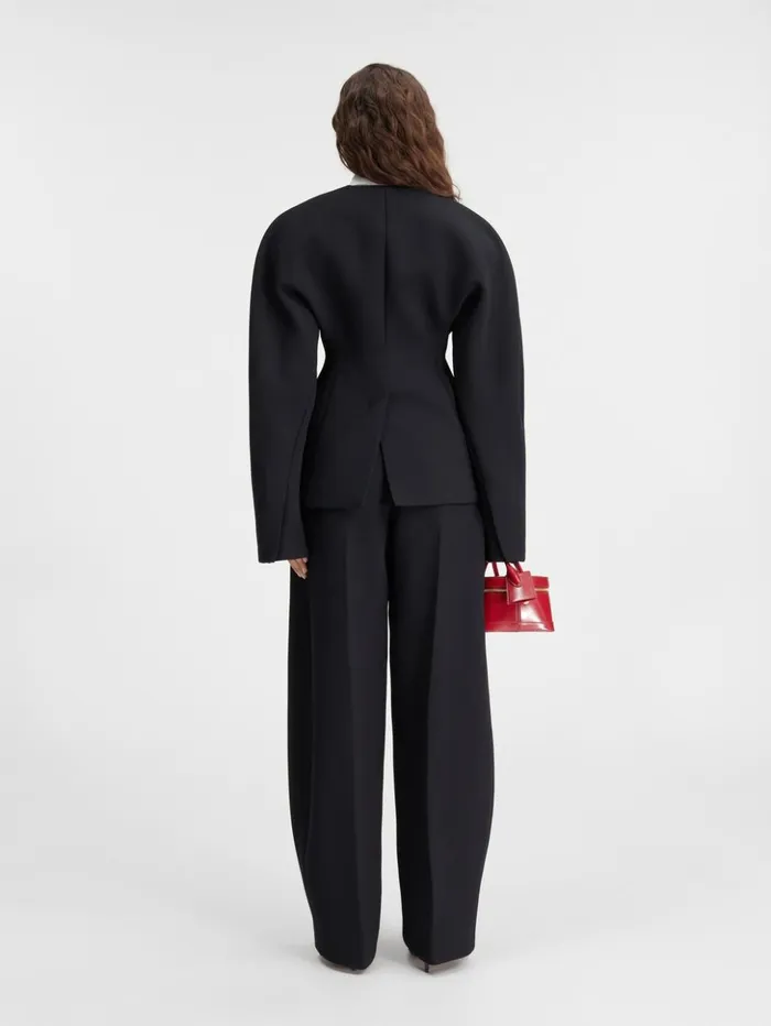 Women Coats and Jackets JACQUEMUS The Ovalo Jacket Black Women Coats and Jackets JACQUEMUS The Ovalo Jacket Black