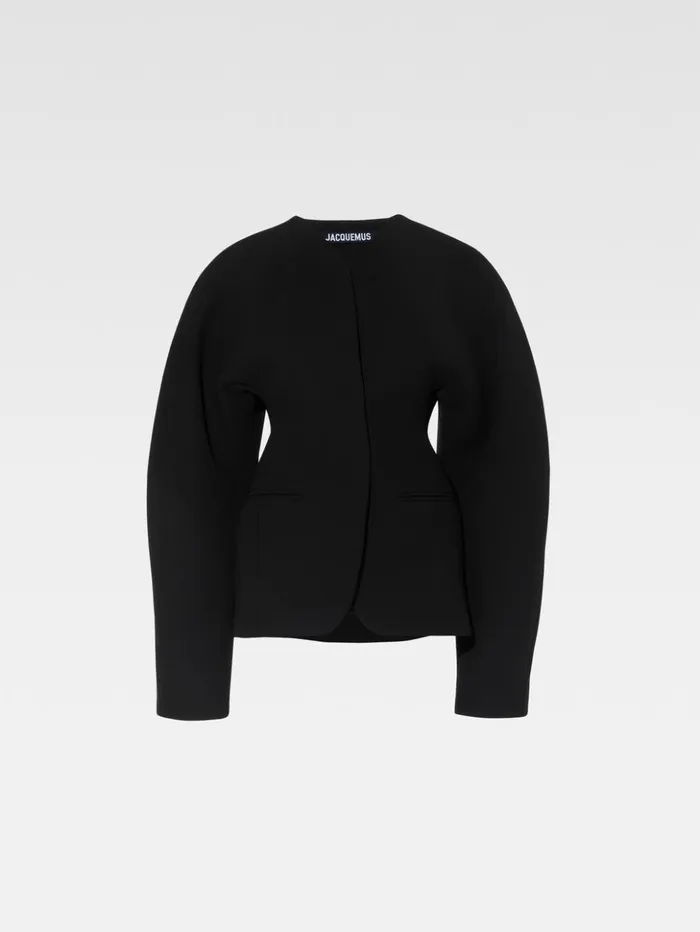 Women Coats and Jackets JACQUEMUS The Ovalo Jacket Black Women Coats and Jackets JACQUEMUS The Ovalo Jacket Black