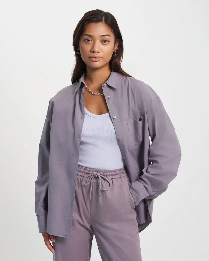 Women Colorfulstandard Organic Oversized Shirt 8211 Purple Haze Shirts