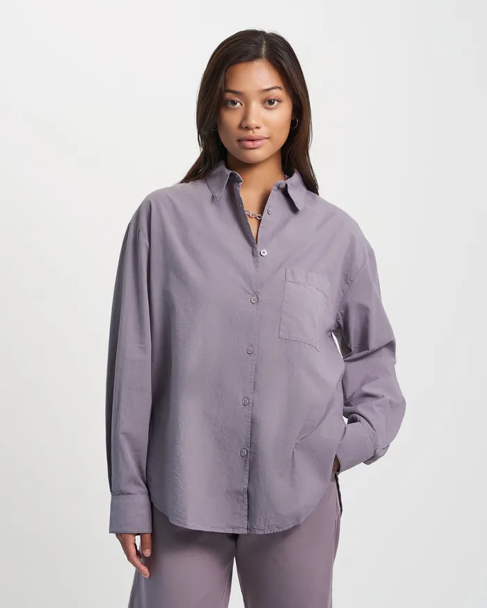 Women Colorfulstandard Organic Oversized Shirt 8211 Purple Haze Shirts