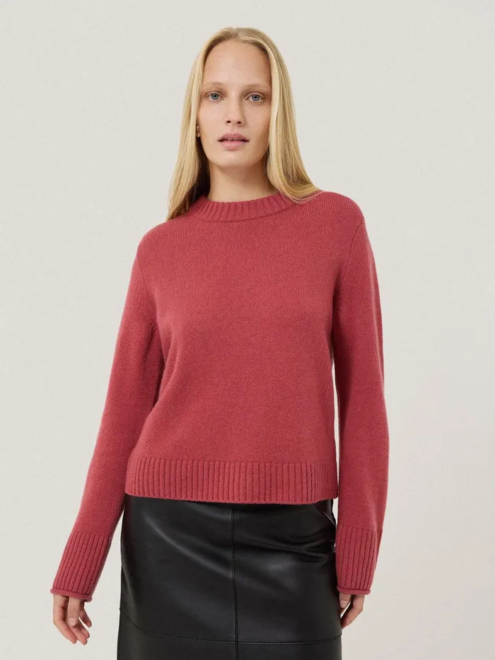 Women Compact Wool Cashmere Blend Jumper Deep Rose Jigsaw Knitwear and Cashmere