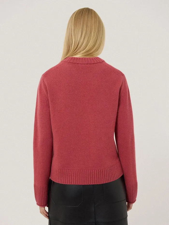 Women Compact Wool Cashmere Blend Jumper Deep Rose Jigsaw Knitwear and Cashmere