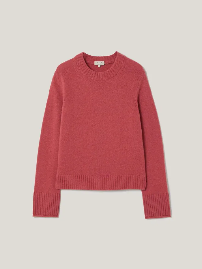 Women Compact Wool Cashmere Blend Jumper Deep Rose Jigsaw Knitwear and Cashmere