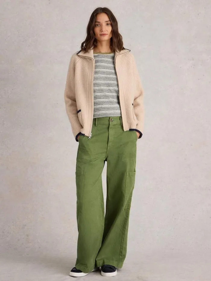 Women Cora Cargo Trouser Dark Green White Stuff Trousers