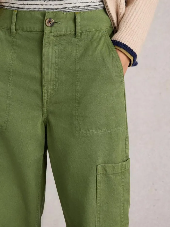 Women Cora Cargo Trouser Dark Green White Stuff Trousers