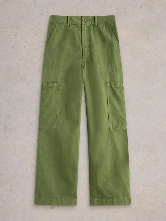 Women Cora Cargo Trouser Dark Green White Stuff Trousers